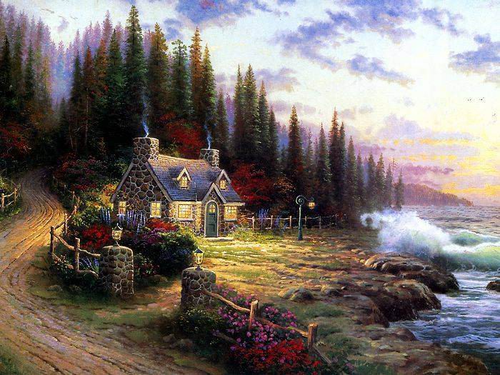 Thomas Kinkade paintings, NO.9 reproduction canvas paintings (image for) Thomas Kinkade paintings, NO.9 reproduction canvas paintings